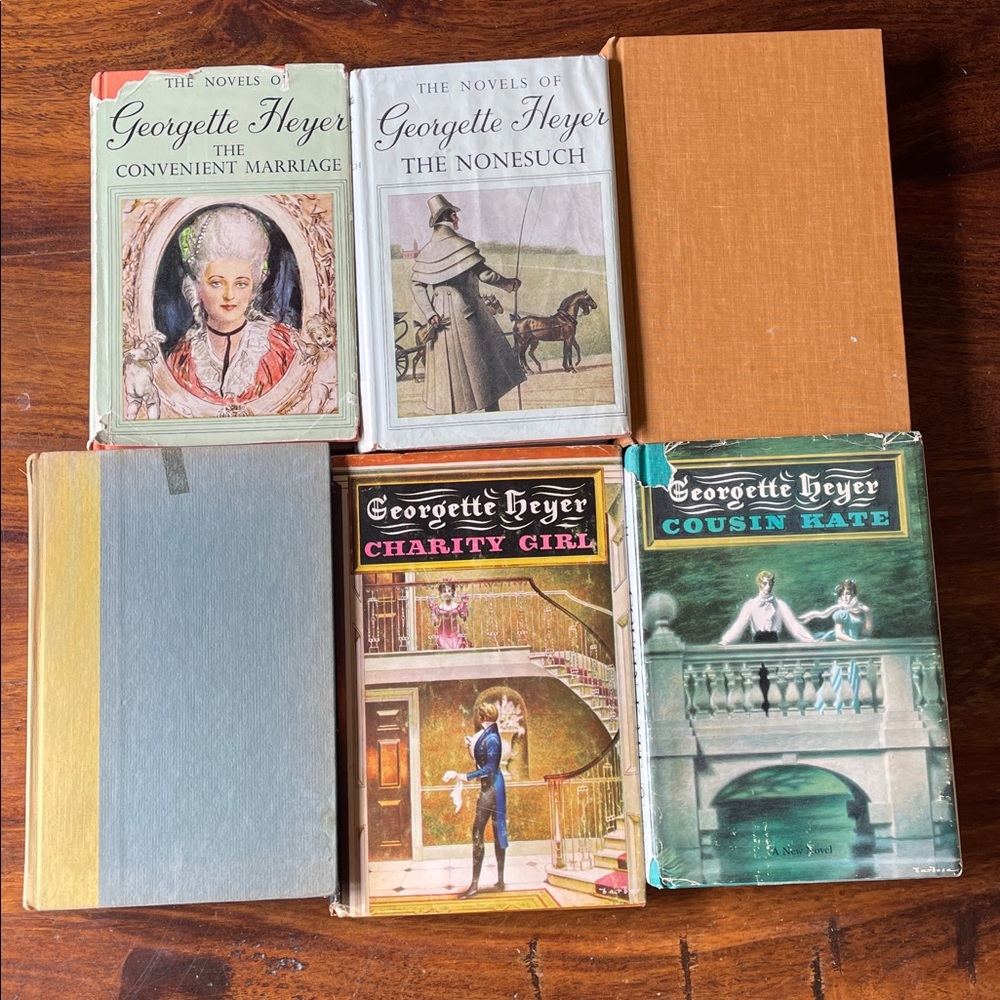 6 Vintage GEORGETTE HEYER Hardcover Books Regency Romance